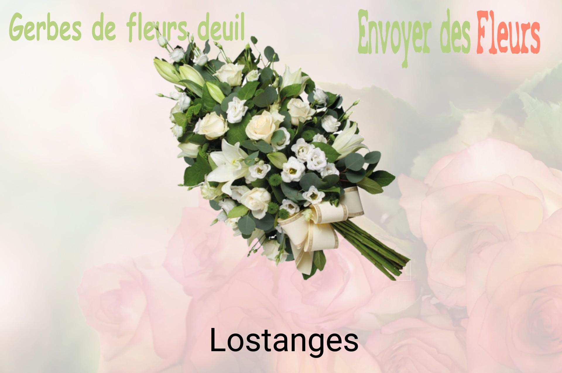 Gerbe de fleurs de deuil livrée à Lostanges
